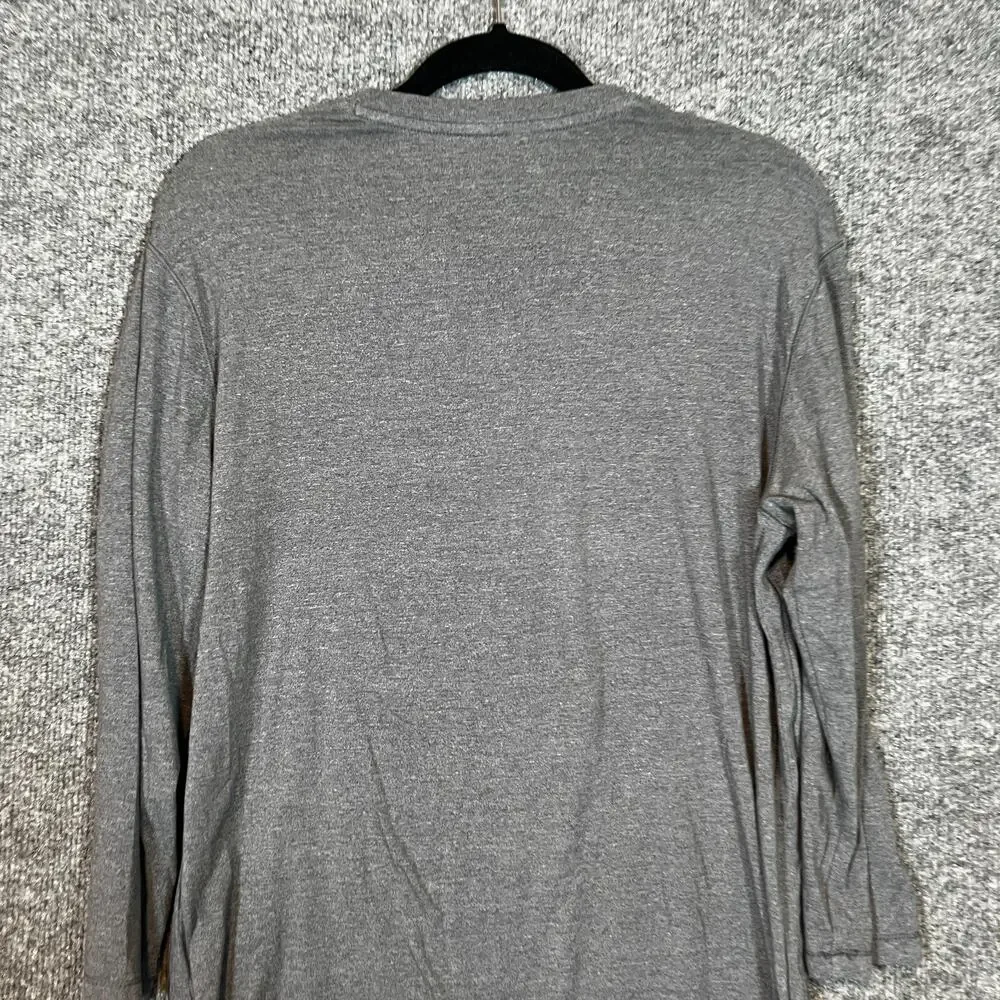 Under Armour Project Rock Shirt Mens Medium Gray‎ Henley Tshirt 3/4 Sleeve